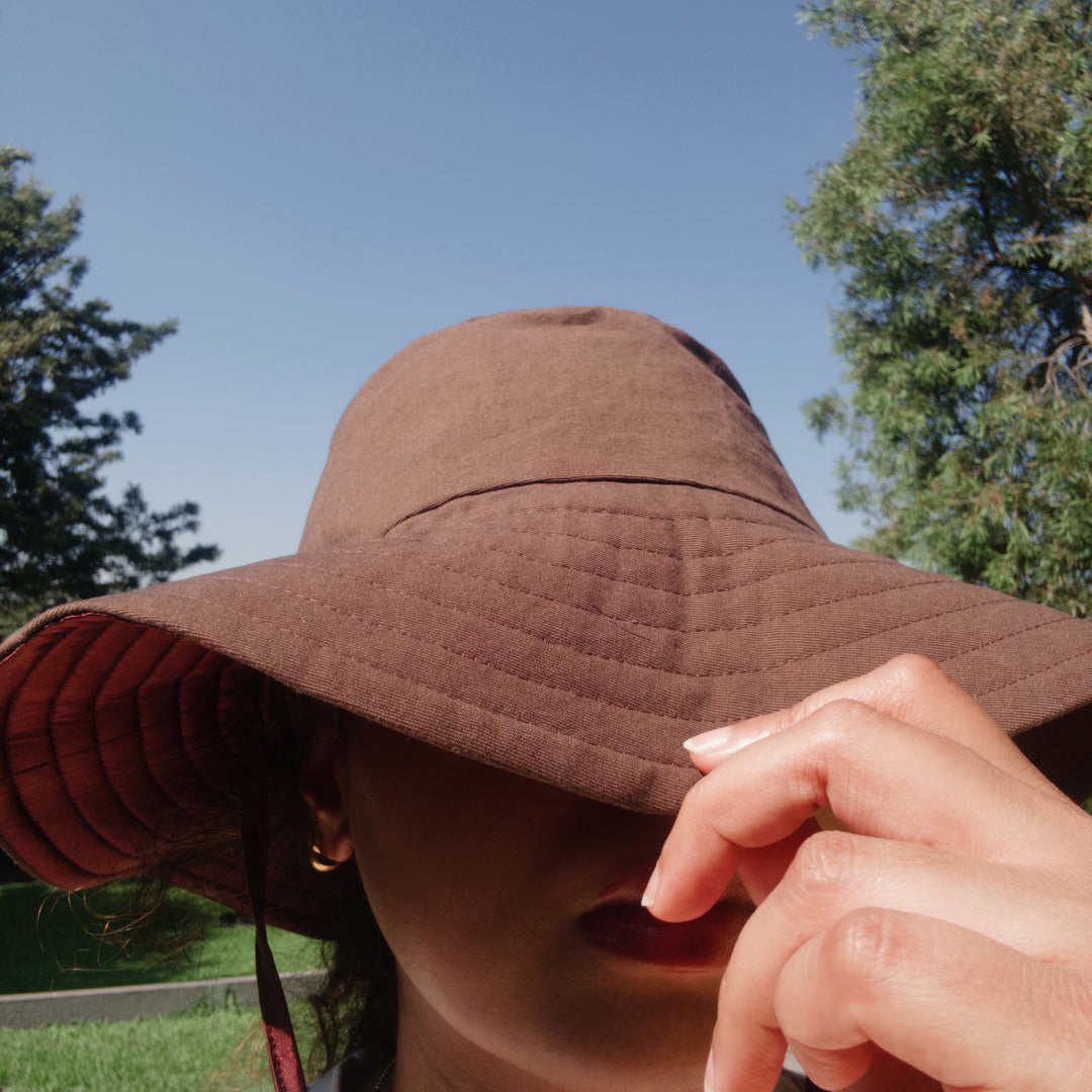 silk-lined bucket hat - wide brim