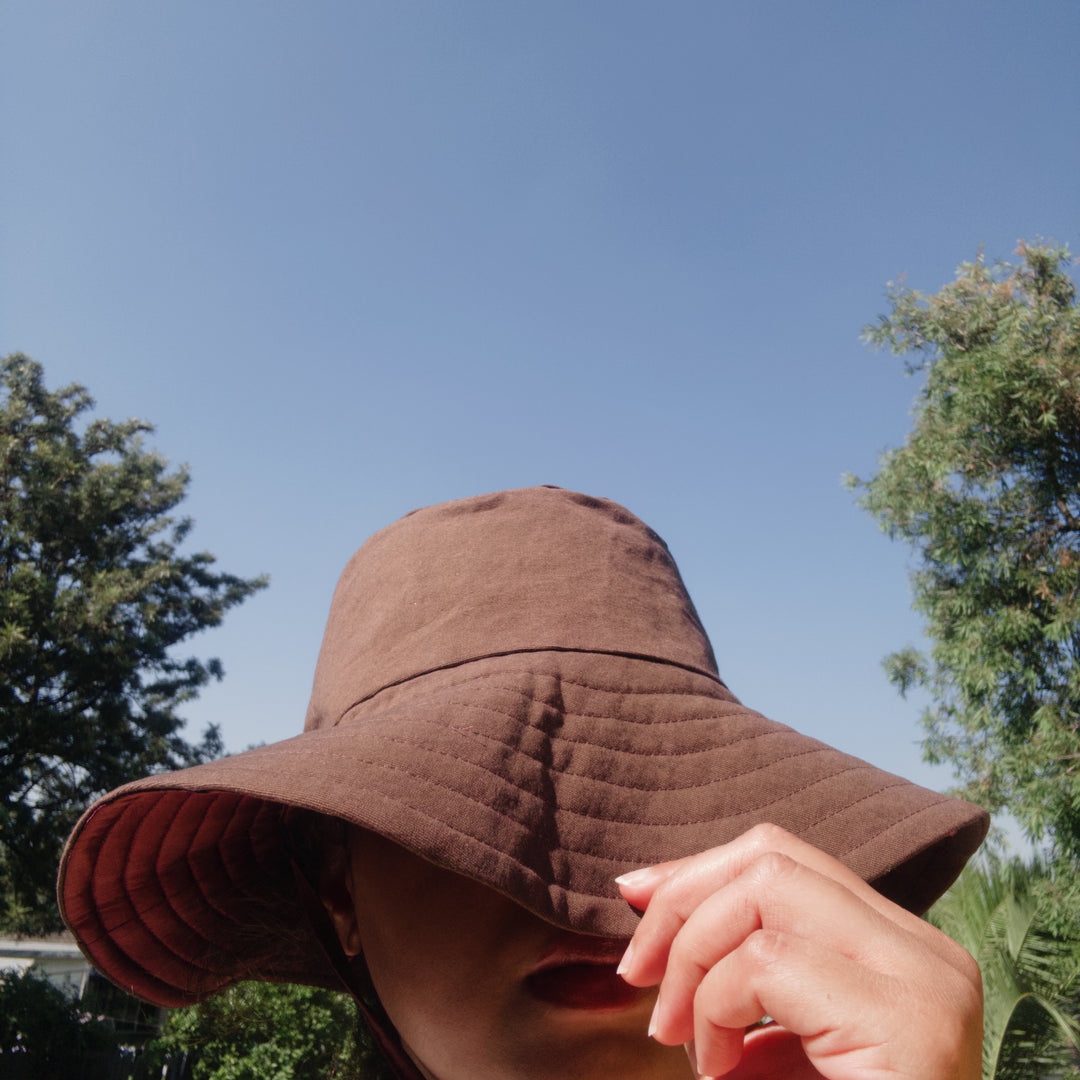 silk-lined bucket hat - wide brim